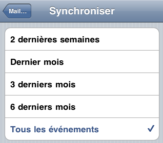  Synchroniser tout les évènements