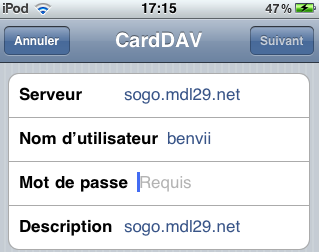  Configurer votre compte Contacts